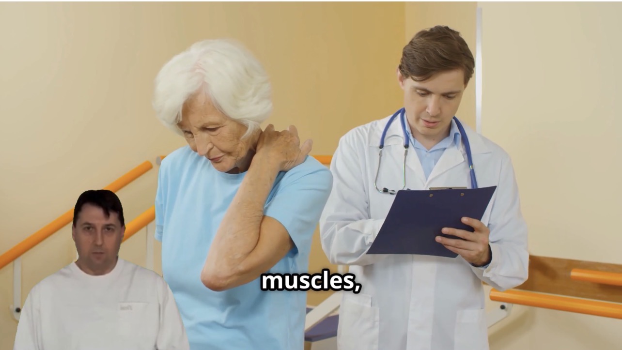 Educational image focused on muscular pain and its integrative clinical assessment